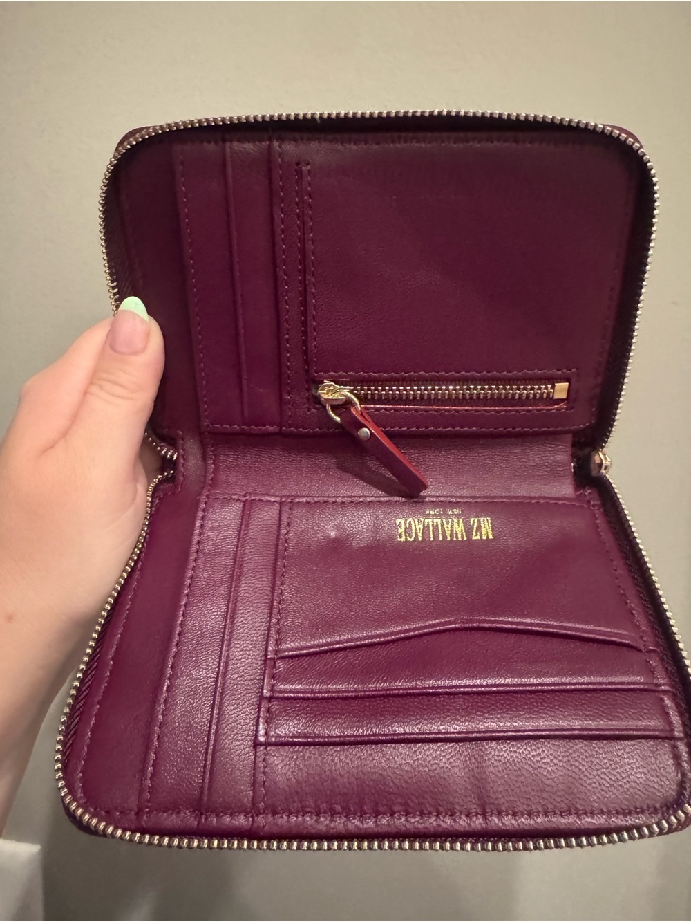 NEW! Mz Wallace Nylon Compact Wallet in Plum Burgundy - Picture 4 of 6